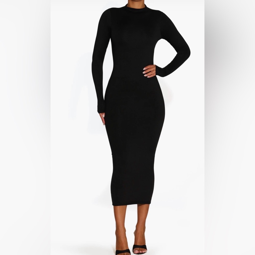 Naked Wardrobe Sculpt Long Sleeve Dress